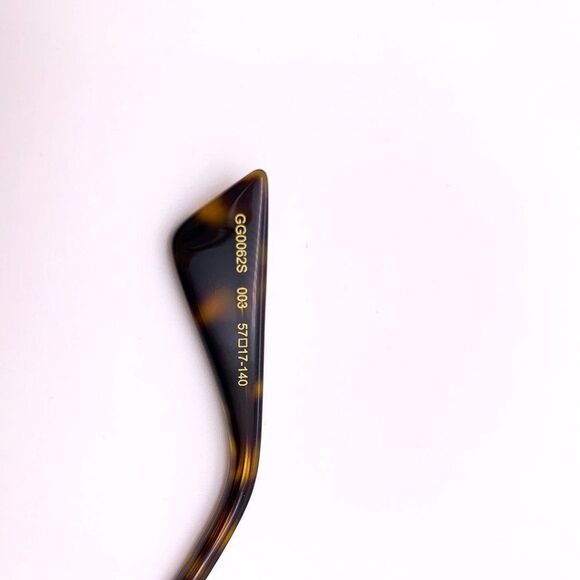 BRAND NEW GUCCI Unisex GG0062S 003 Gold Gold Green Sunglasses - Picture 14 of 15